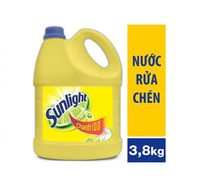 Nước rửa chén Sunlight hương Chanh can 3.8kg  Thùng  3 can